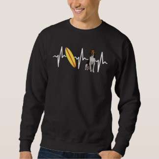 Surfing Treeing Walker Coonhound Heartbeat Dog Sweatshirt