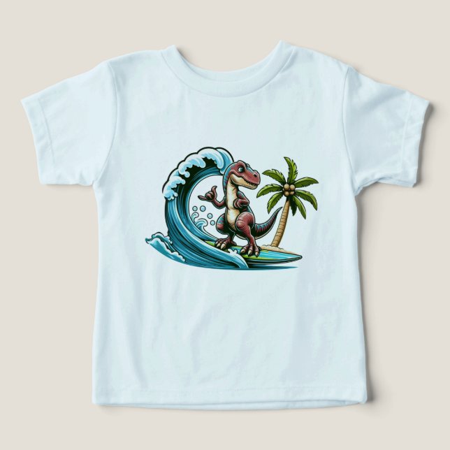 Surfing tropical dinosaur (Design Front)