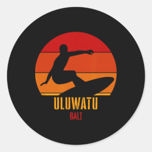 Surfing Uluwatu Li, Indonesian Surfer  Classic Round Sticker