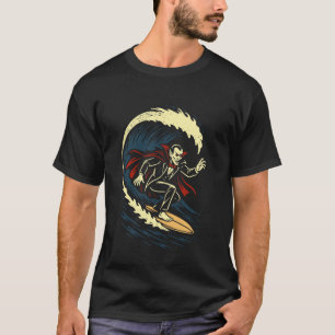 Surfing Vampire Funny Dracula Halloween Surf T-Shirt