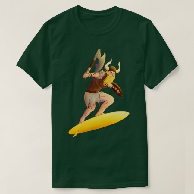 Surfing Viking Classic TShirt (Design Front)