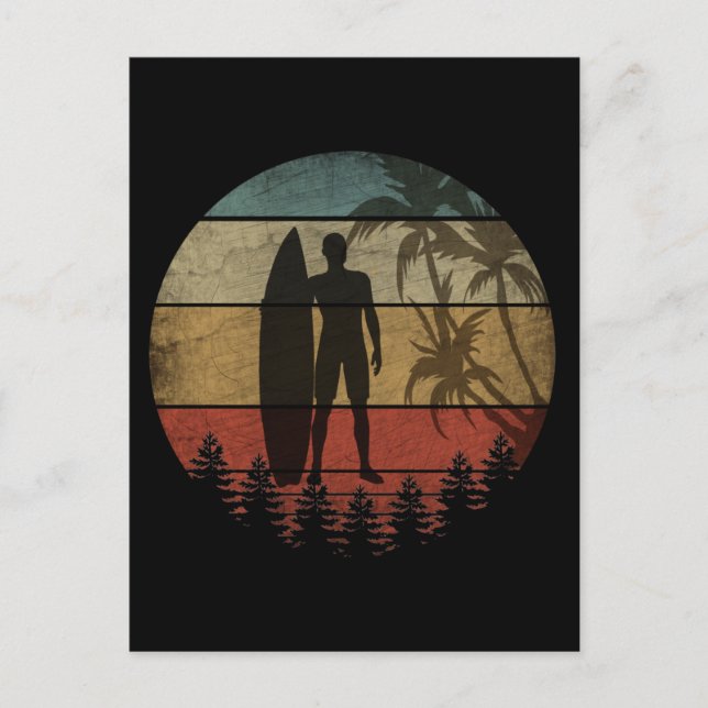 SURFING VINTAGE POSTCARD (Front)