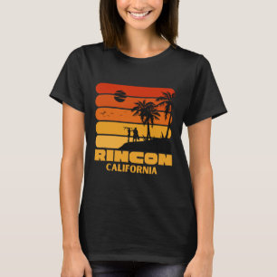 Surfing Vintage Rincon Beach California Retro Surf T-Shirt
