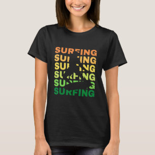 Surfing Vintage Sunset For Surfer Sun Sea And S T-Shirt