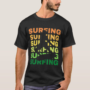 Surfing Vintage Sunset   For Surfer  Sun Sea And S T-Shirt