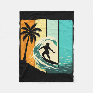 Surfing - Vintage Surfing Summer Fleece Blanket