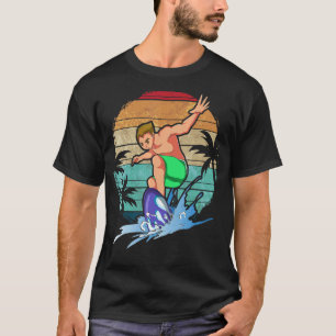 Surfing Water Sport Waves Ocean Retro Tropical Sur T-Shirt