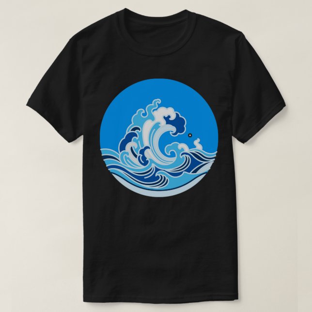 Surfing Wave Ocean T-Shirt (Design Front)