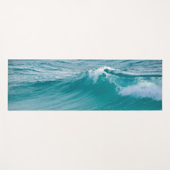 Surfing Wave (with personalised name) Yoga Mat (Front (Horizontal))