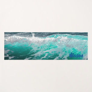Surfing Wave (with personalised name) Yoga Mat