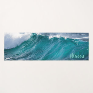 Surfing Wave (with personalised name) Yoga Mat