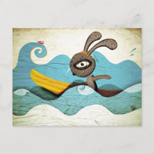 Surfing Waves Postcard