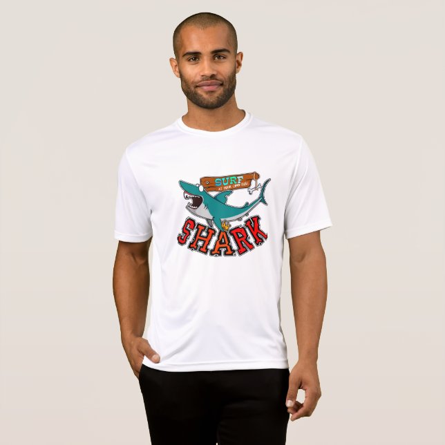 Surfing with shark T-Shirt (Front Full)