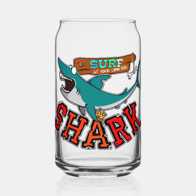 Surfing with the sharks can glass (Front)