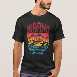 Surfing Zanzibar Palm tree Sun Island Beach Vacati T-Shirt