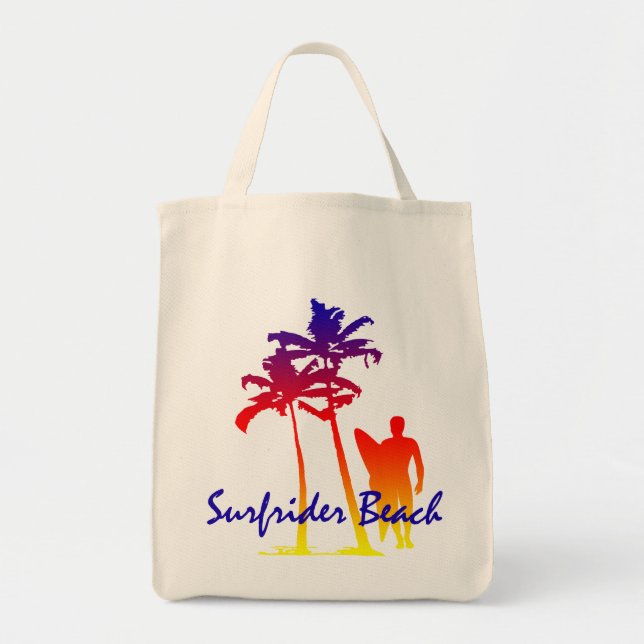 Surfrider Beach Hawaiian Palm Tree Blend Tote Bag (Front)