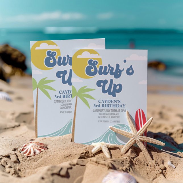 Surfs Up Beach Birthday Invitation (Creator Uploaded)