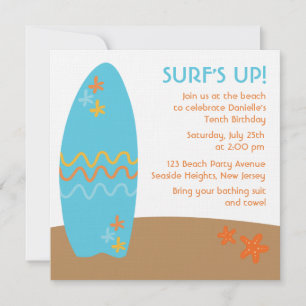 Surf's Up! Beach Party Invitations