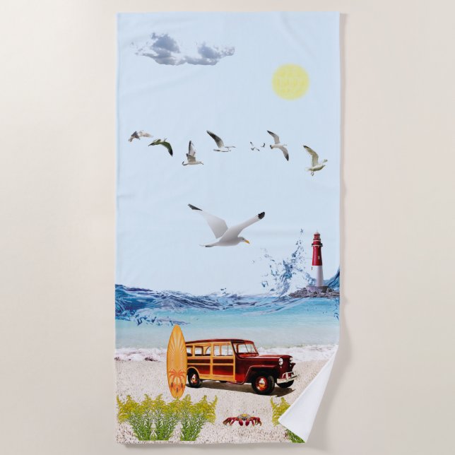 Surf's Up !  Beach Towel (Front)