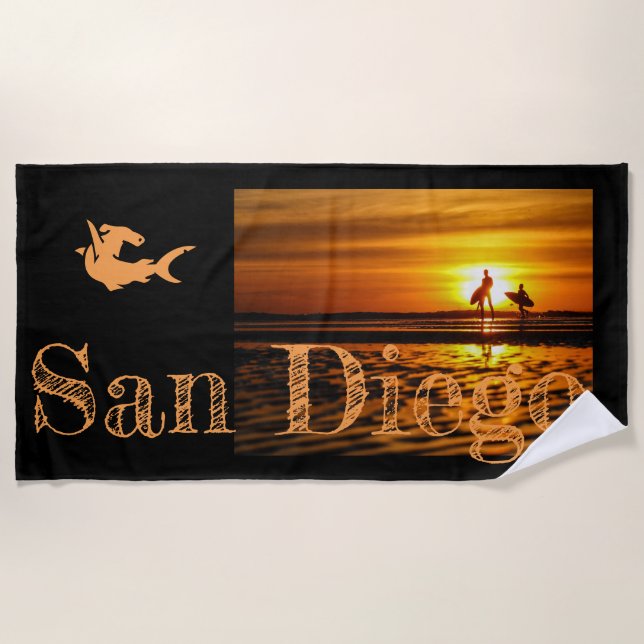 Surfs up beach towel (Front)