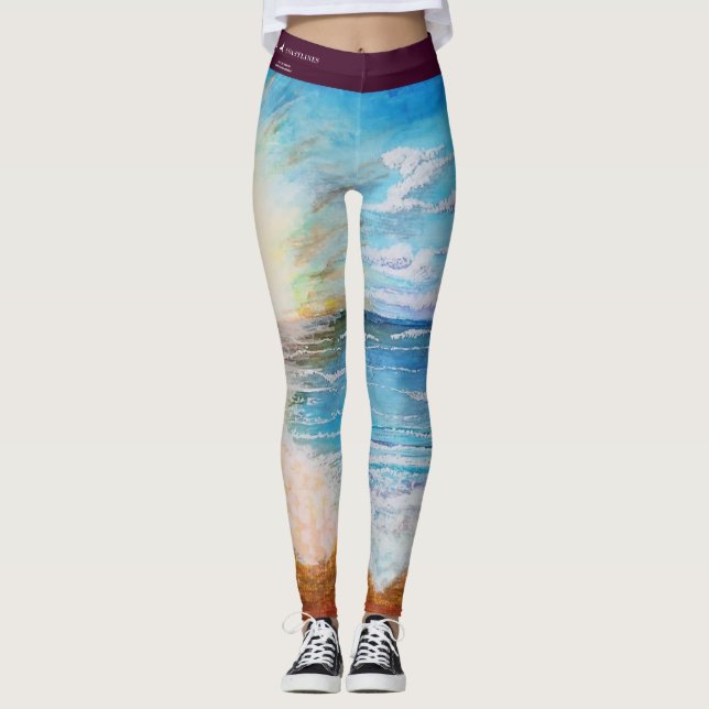 "Surf's Up" Beachy Leggings (Front)