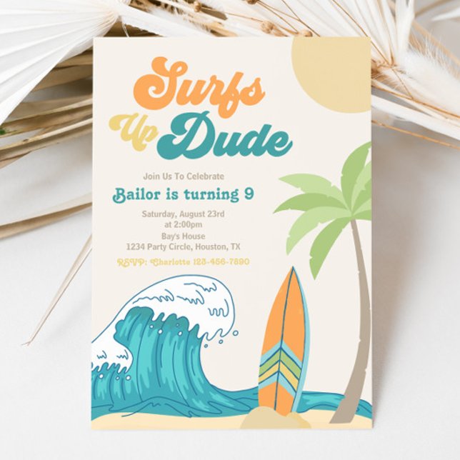 Surfs Up Birthday Invitation | Surfing Invitation (Creator Uploaded)
