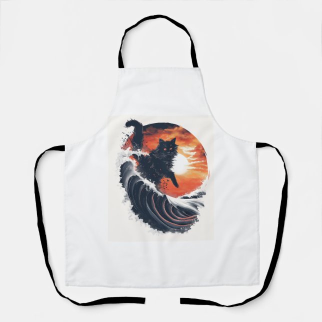 Surf's Up Cat Apron (Front)