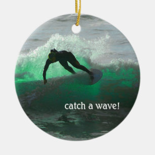 Surf's up! ceramic tree decoration