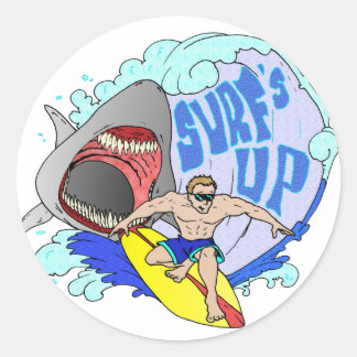 Surf's UP Classic Round Sticker