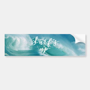Surf's Up Fun Typography & Quote Bumper Sticker