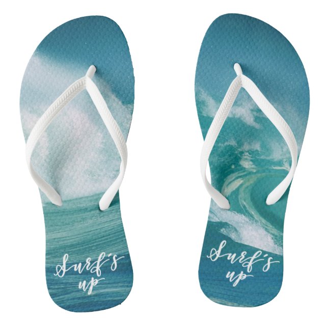 Surf's Up | Fun Typography & Quote Jandals (Footbed)
