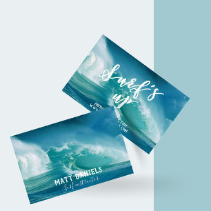 Surf's Up   Fun Typography & Quote Surf Instructor Business Card