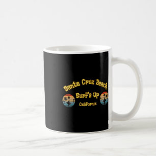 Surf's Up Funny Beach Vintage Surfing Skull Santa Coffee Mug