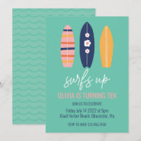 Surfs Up Girl Surfboard beach Birthday Party