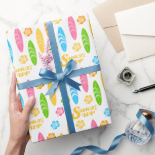 Surf's up Girly Birthday Party Wrapping Paper