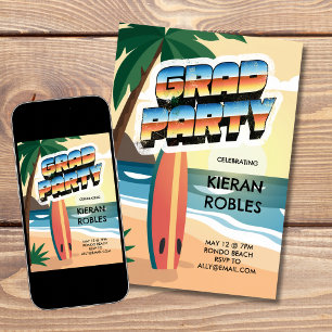 Surfs Up Grad Party Invitation