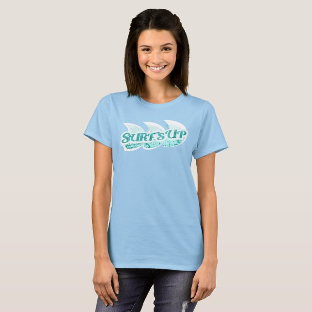 Surf's Up ladies aqua waves top (Front Full)