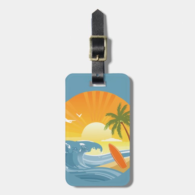 Surf's Up! Luggage Tag (Front Vertical)