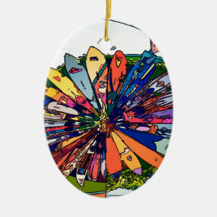 Surf's Up on Maui Ceramic Tree Decoration