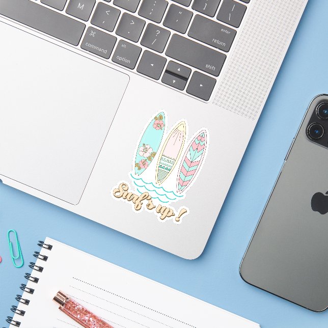 Surfs Up! Pastel Boho Surfboards (Laptop w/ iPhone)