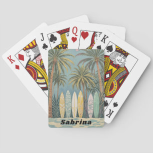 Surf's Up, Pastel Style Personalised Playing Cards