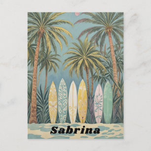 Surf's Up, Pastel Style Personalised Postcard
