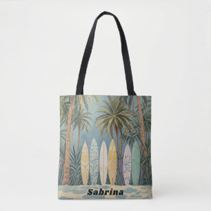 Surf's Up, Pastel Style Personalised Tote Bag