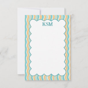 Surfs Up Personalised Monogram Stationery Thank You Card