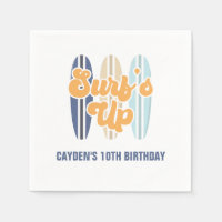 Surf's Up Surfboard Beach Birthday Classic Round S