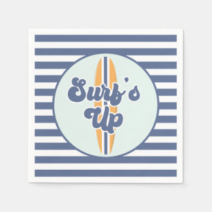 Surf's Up Surfboard Beach Birthday Napkin