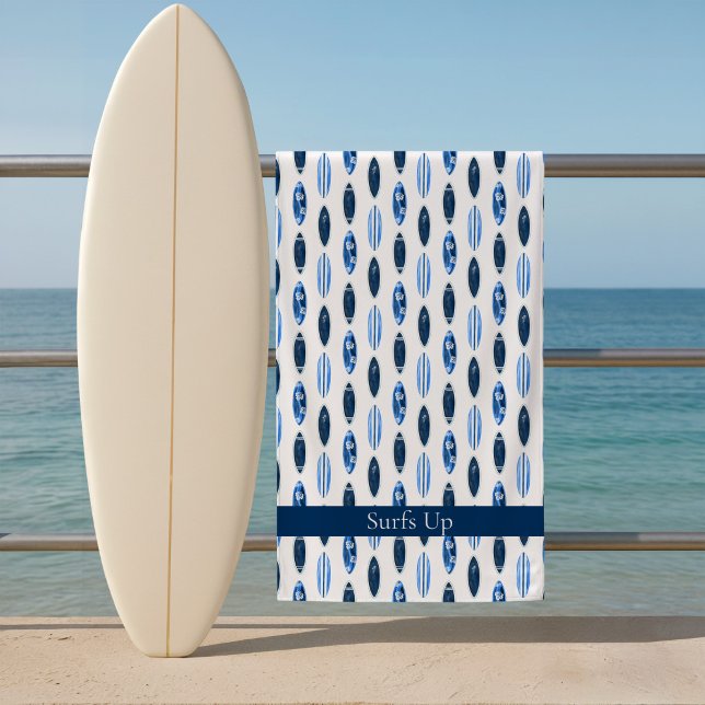 Surfs Up Surfboard  Beach Towel (Surfboard Beach Towel)