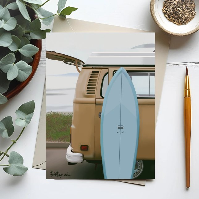 Surfs Up | Surfboard Volkswagen Beach Painted Card (Creator Uploaded)