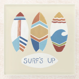 Surf's Up! Surfboards Glass Coaster