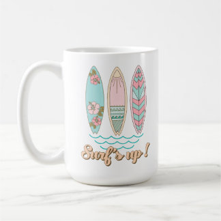 Surf's Up Surfboards Summer Beach Life Coffee Mug